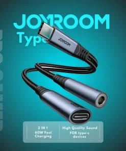 JOYROOM 2-in-1 Type-C Audio Adapter – 3.5mm Jack + Charging Port