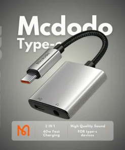 Mcdodo Dual Type-C Adapter – 3.5mm Audio + Charging Port - Latest