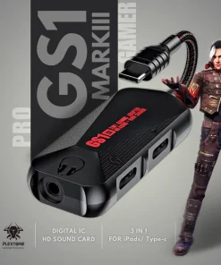 Plextone GS1 Mark III – 3-in-1 Audio Splitter for Gaming, Streaming & Voice Chat - Brand